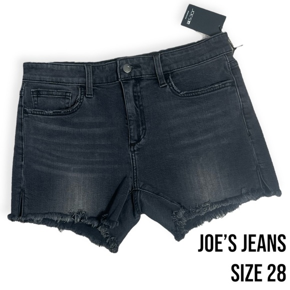 JOES JEANS CUT OFF FRAYED MIDRISE STRECH DENIM SHORT IN LISBETH BLACK SIZE 28 - Picture 3 of 7